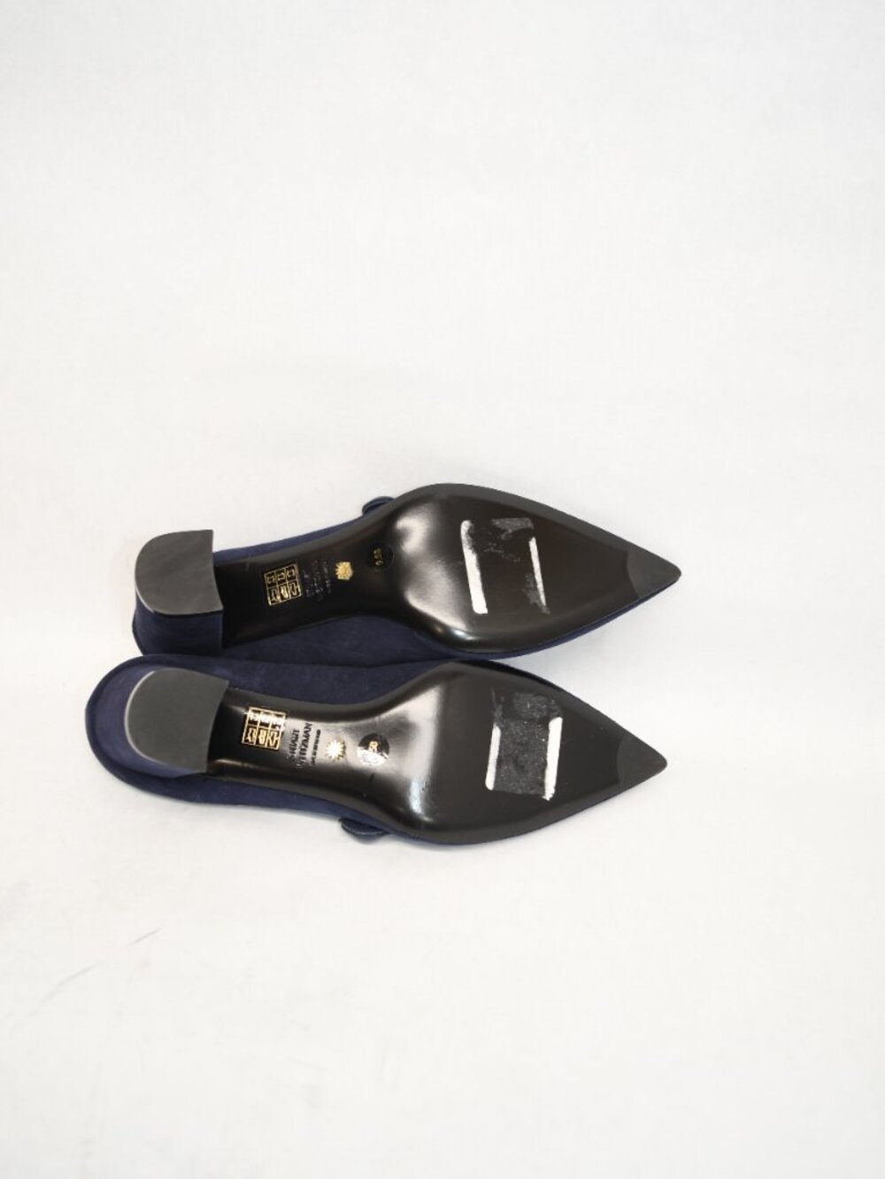 $550 STUART WEITZMAN SW 75 Pointed Toe Mary Jane Pump NICE BLUE 9.5 (PC3) - Picture 6 of 7